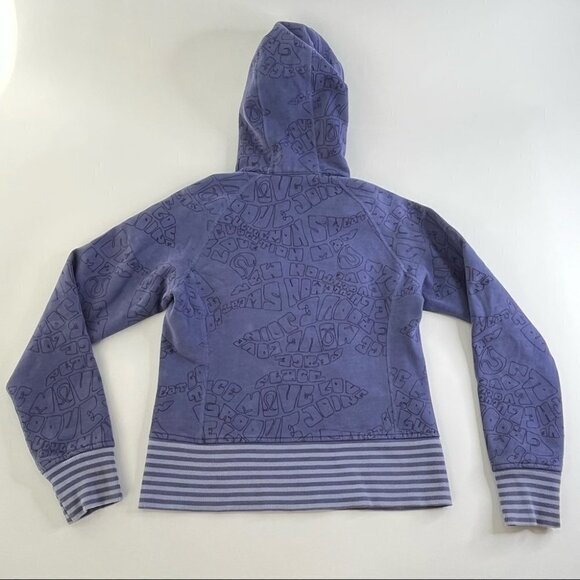 RARE Lululemon Purple Blue Peace Move Graffiti Zipup Limited Ed. Scuba Hoodie - Picture 3 of 16